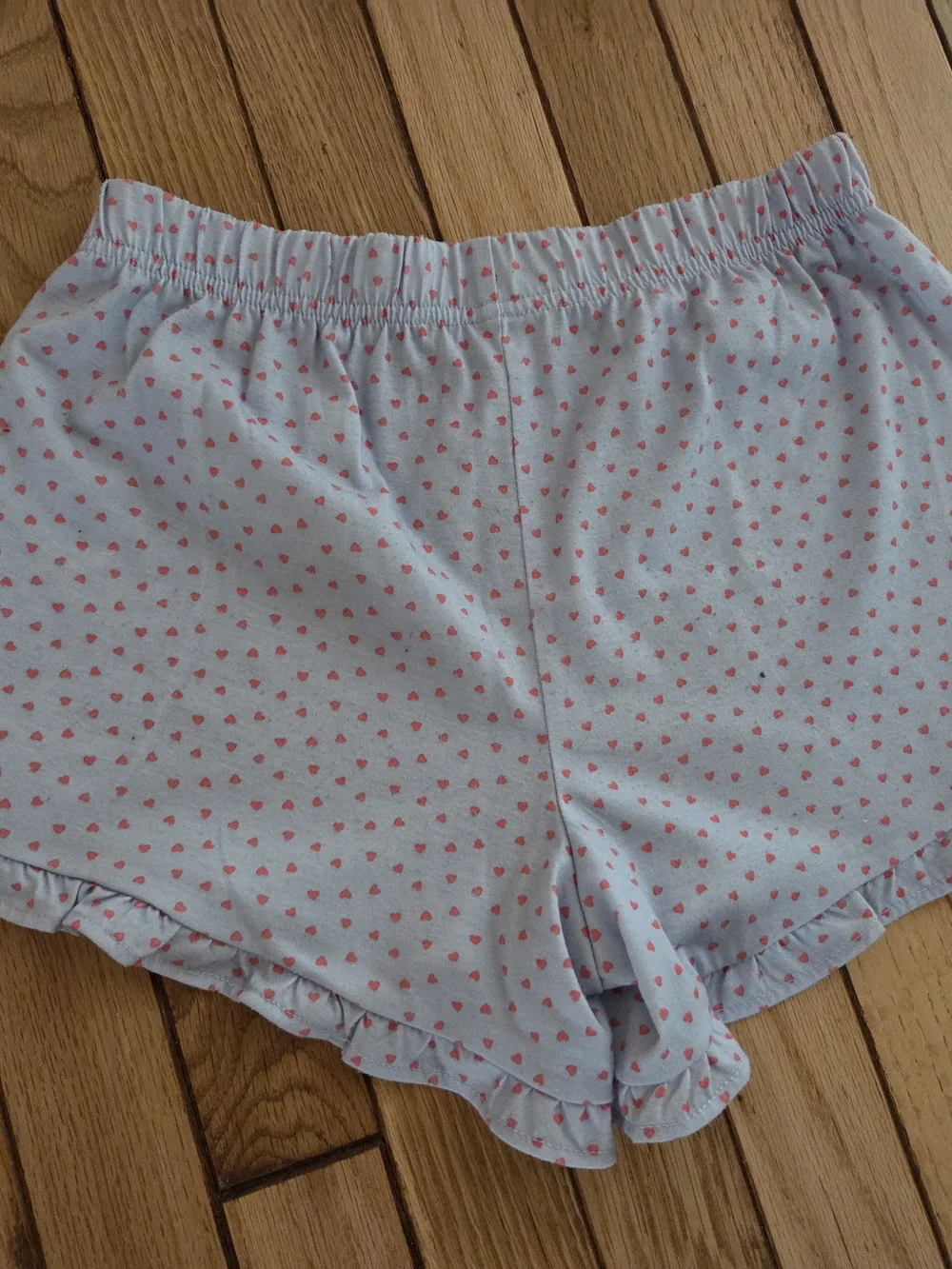 GAP Light Blue Pajama Set with Pink Dot Print - Ruffle Sleeves & Shorts